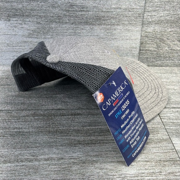NWT Del Taco Trucker Hat Mesh Snap Back CapAmerica Gray Wool Blend i3035 OSHA - Picture 3 of 16
